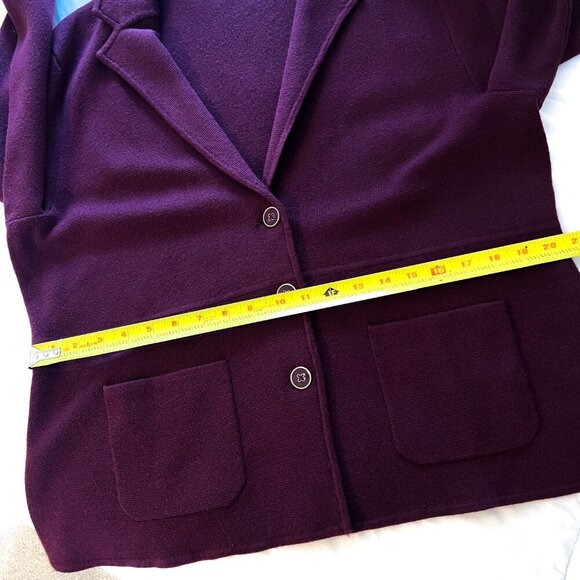 Talbots - Pure Merino Wool Sweater Blazer Jacket Burgundy extra large XL - Picture 9 of 11